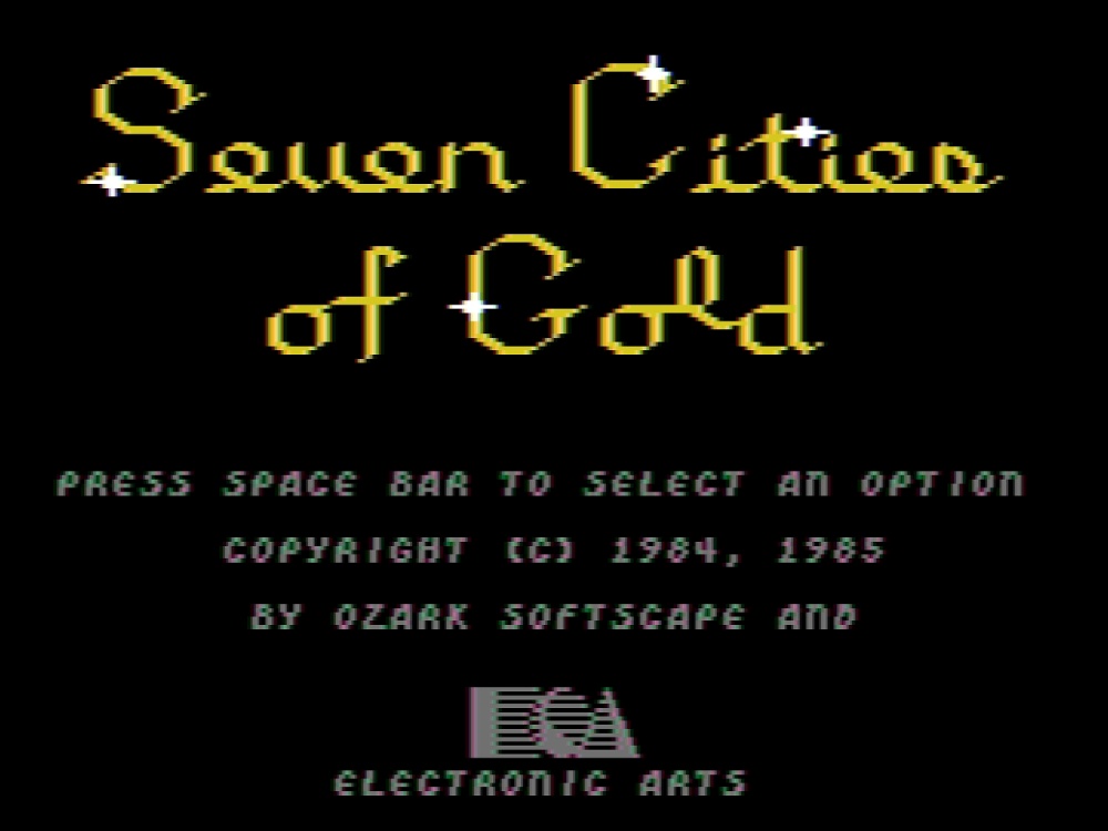 Title Screen of Seven Cities of Gold for DOS